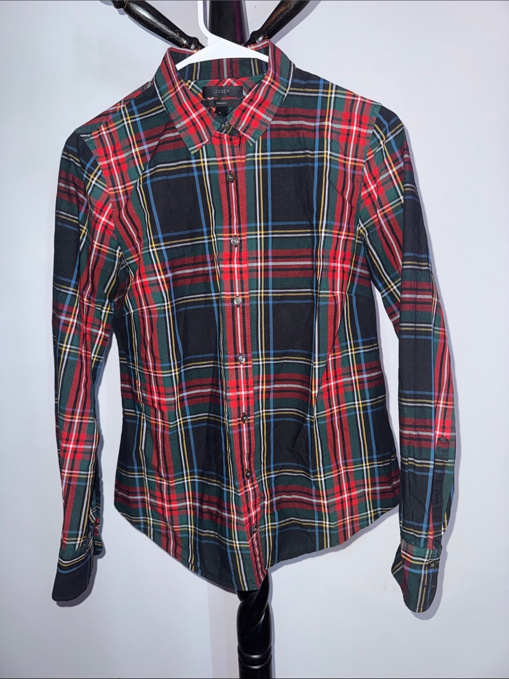 J. Crew Plaid Button-Up Shirt - Black & Red 4.1T